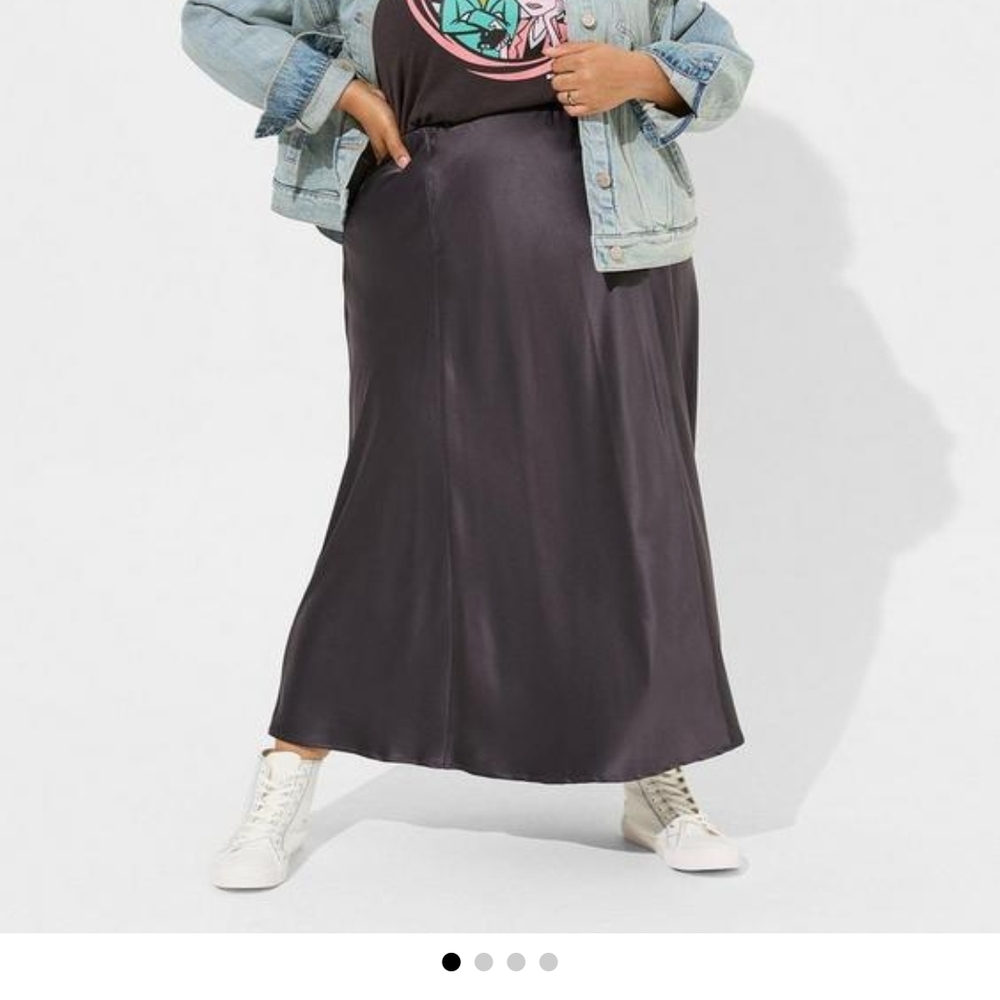 Elegant Black Satin Skirt